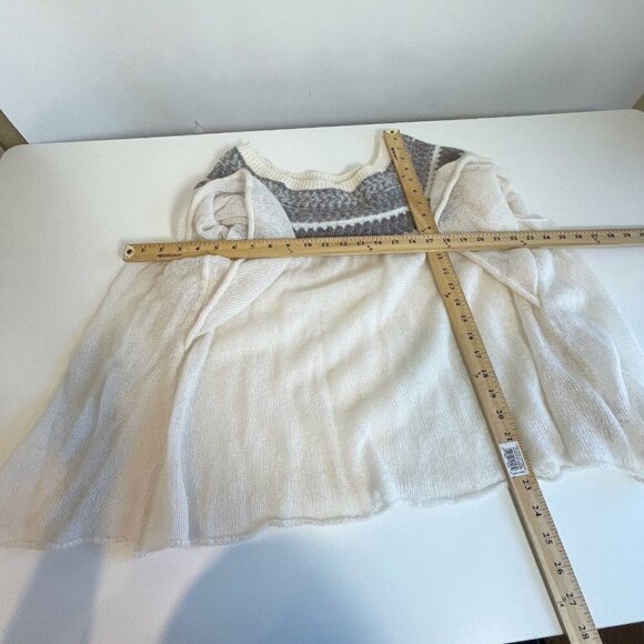 Free People Lock Lomand Off Shoulder Pullover Sweater Ivory M Wool Blend Knit - Picture 6 of 6